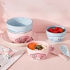 MINISO Cinnamoroll Ceramic Plates Bowl Fork Spoon My Melody Cartoon Porcelain Rice Bowl Hello Kitty Kitchen Dishes Sets Full 2
