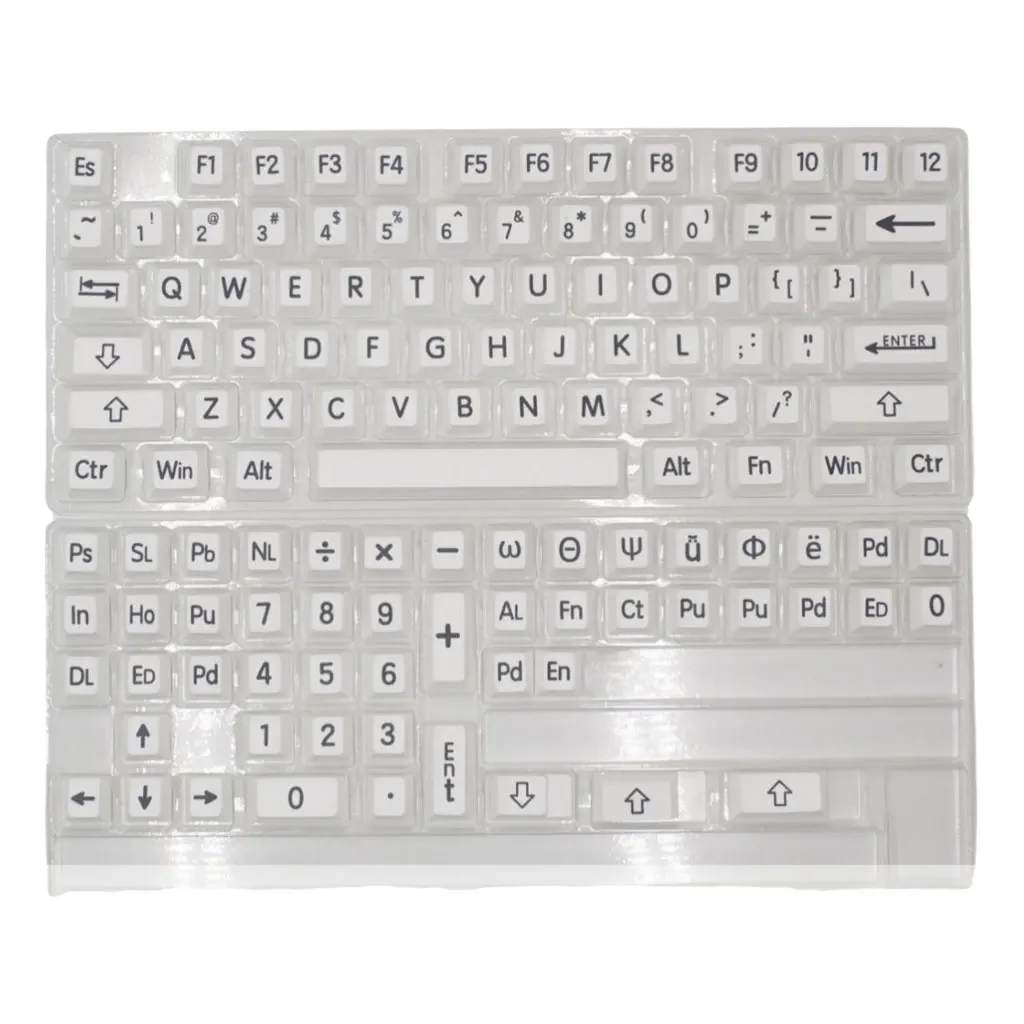 125 키 간단한 대형 단어 테마 키캡, 체리 높이 PBT 열 승화 DIY, 기계식 키보드, 61 87 98 104 108 키