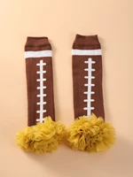 Baseball Basketball Football Soccer Socks Boys Girls Sports Themed Baby Brown Leg Warmer With Chiffon 6