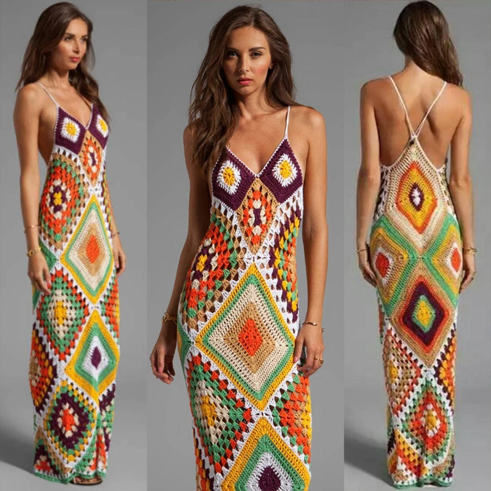 hand-crochet-maxi-dress-firework-colors-beach-wedding