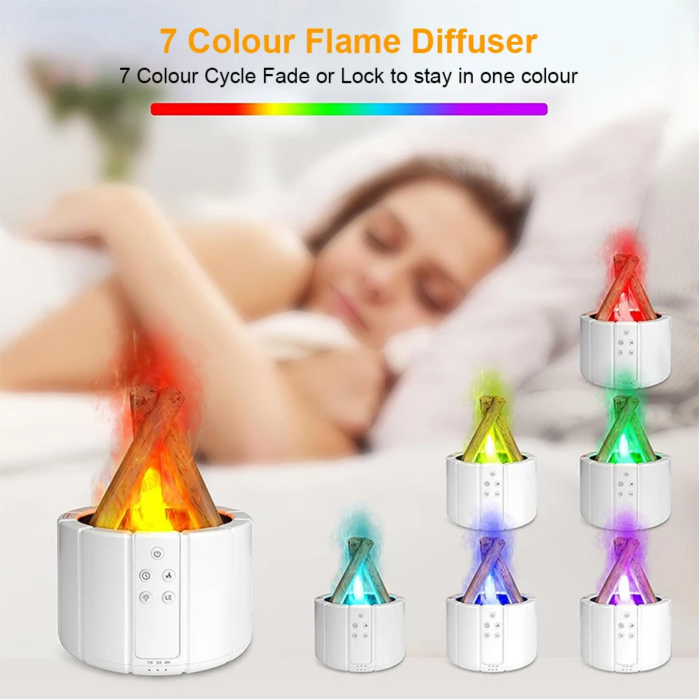 250ml Bonfire Aromatherapy Essential Oil Diffuser 7 Colors Night Light Auto Shut-Off Humidifier with Remote Control for Home 6