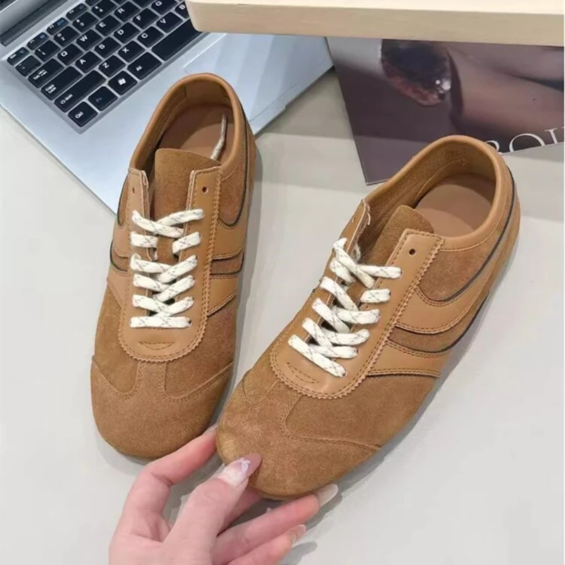 German Training Shoes Women New Genuine Leather Women Sneakers Flat Lace-up Retro Large Size Forrest Gump Shoes women shoes casual sneakers women sneakers