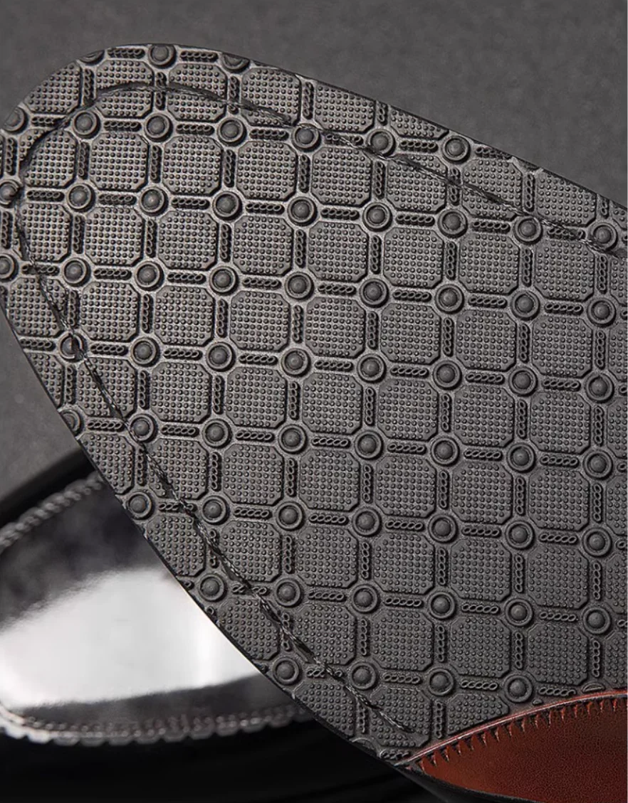 High-End hand polierte schwarze und graue Slipper Stil Leder Business Casual Lederschuhe Frühling und Sommer Stil – Detail 7