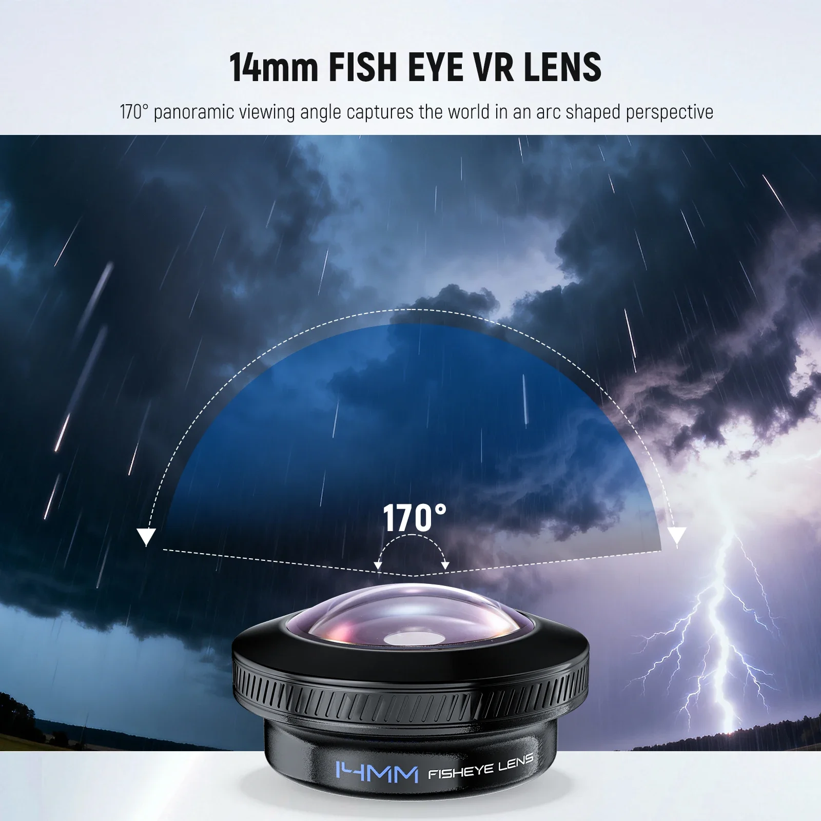 VR Fish Eye Lens For iPhone 1716 Pro Max Android S25 Ultra,Panoramic Fisheye Vie