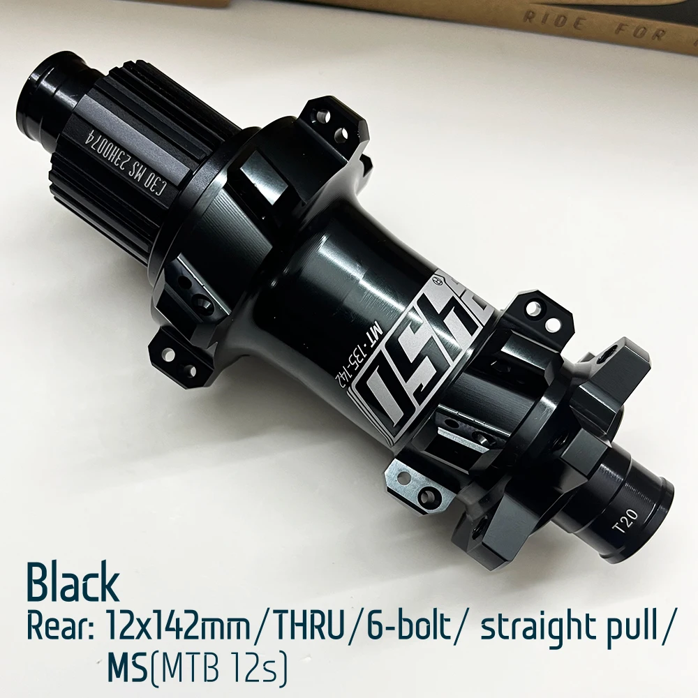 Moyeu arrière / 142 MM / Axe traversant 12 MM / Disque (6 boulons) / 36GTS / BQ / BQ-RH30004 / Corps HG 36,85 MM / Noir / VTT - Tour