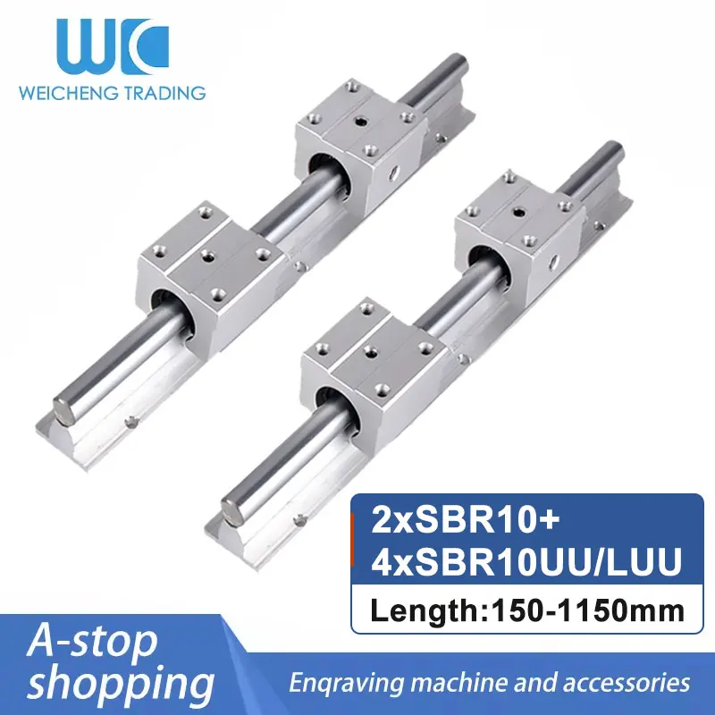 1/2PC คู่มือเชิงเส้นอลูมิเนียมวงเล็บแกน SBR10 ยาว Slider/กดแผ่นสไลด์ผสม 150-1150 มม.ชิ้นส่วน Cnc 1