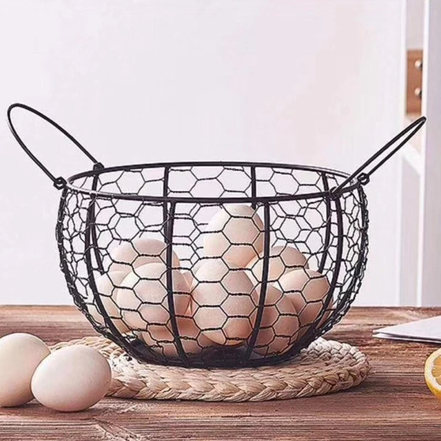 Metal Egg Container 2 Tier Eggs Holder Fruits Basket Vintage Kitchen  Countertop Organizer Stand Heavy-Duty Cast Iron Egg Skelter - AliExpress