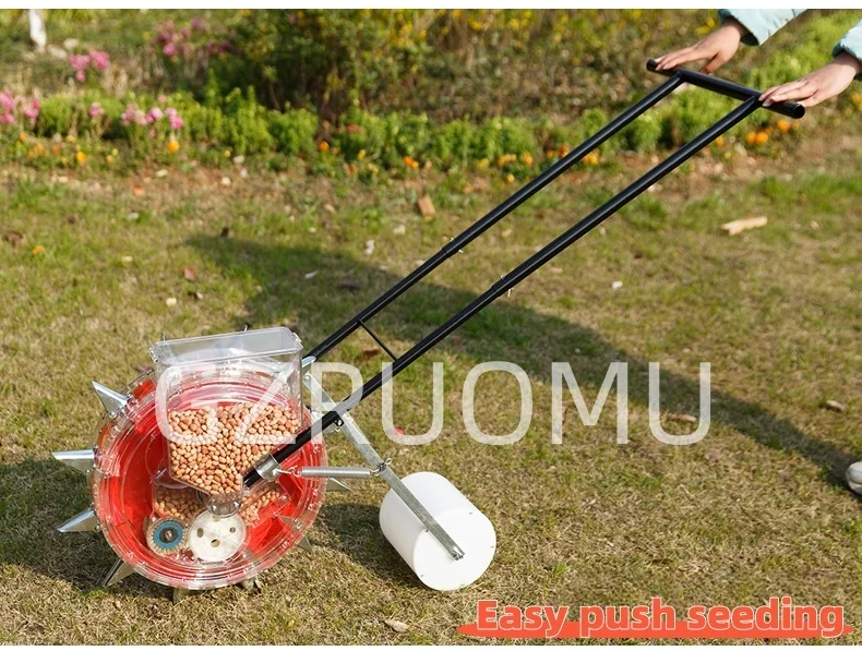 Drum Type Seeder Hand Push Multi Function Sowing Machine For Corn Peanut Soybean