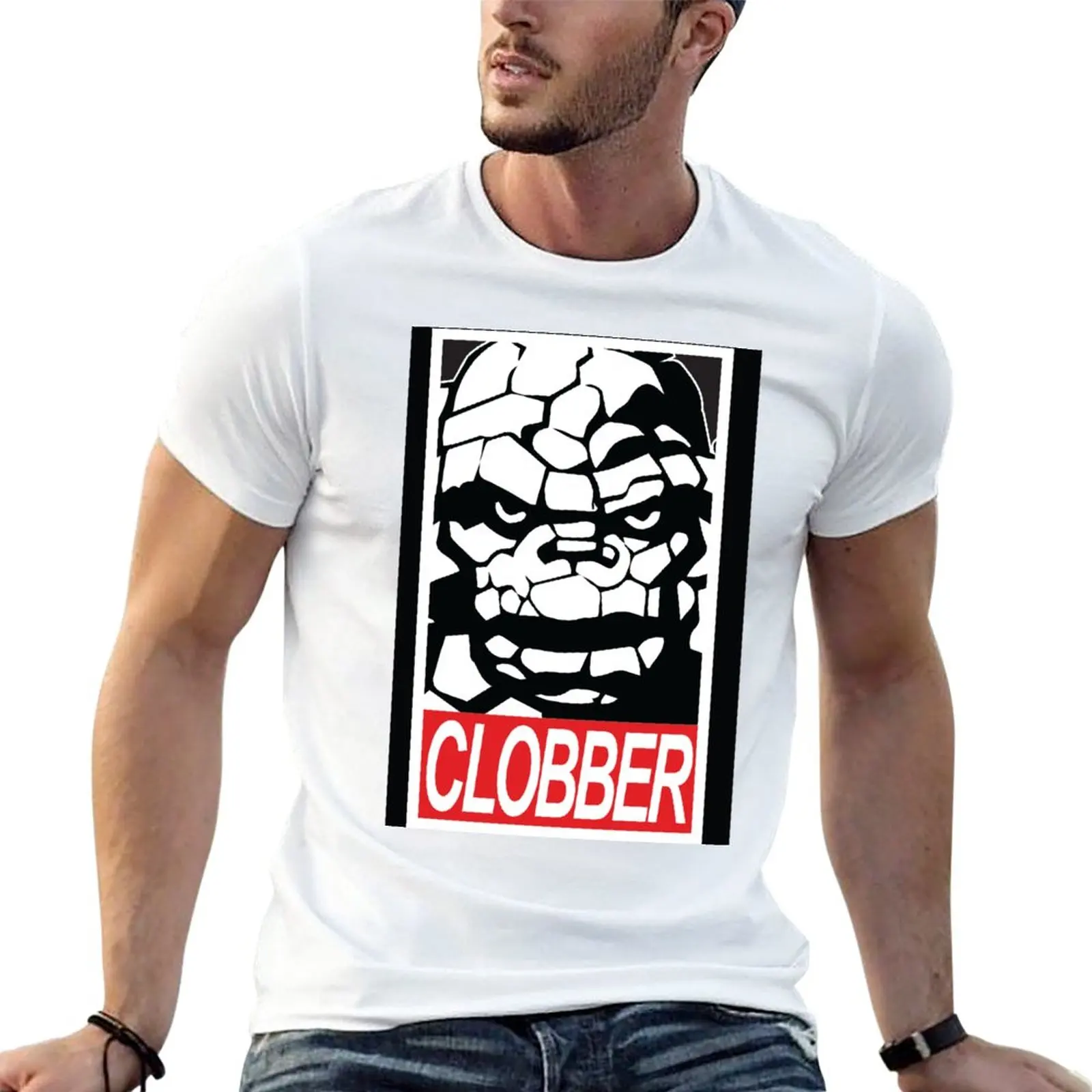 

Clobber футболка для мальчиков белые oversizeds мужские Графические футболки забавные