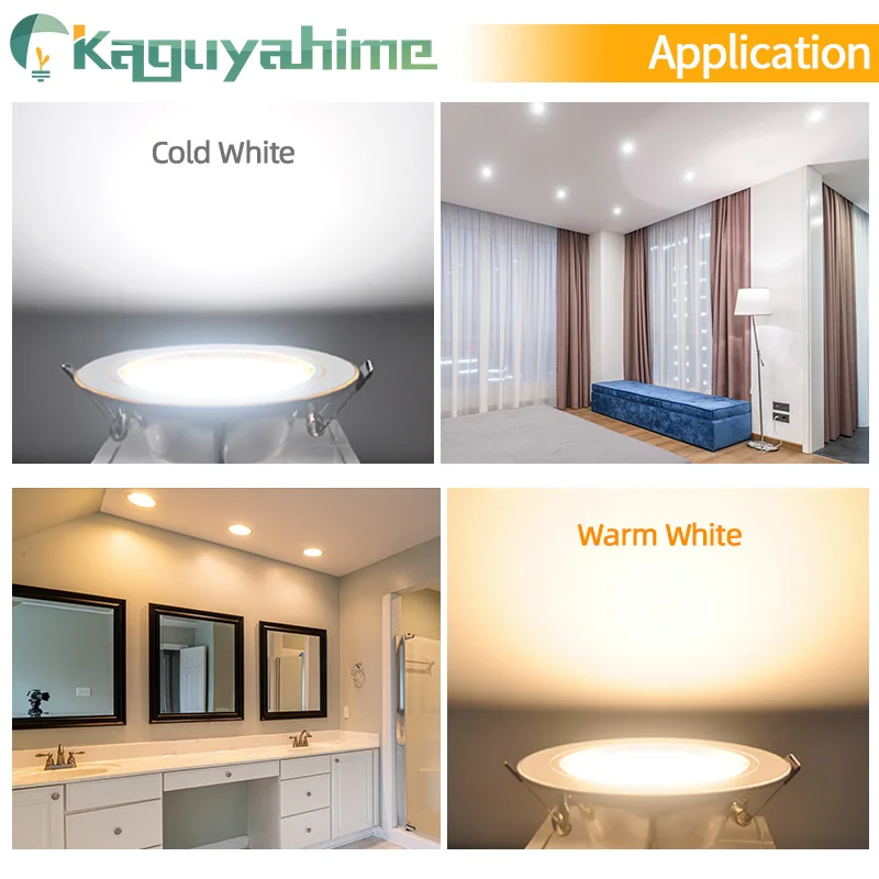 Kaguyahime LED Spotlight Downlight 3W 5W 9W 15W 18W Ultra Thin Round Recessed Panel Lamp AC 220V 230V 240V 2pcs led downlight,led spotlight