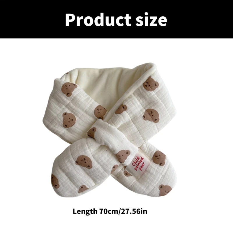 Autumn Winter Kids Scarf Crossed Scarf for Boys Girls, Warm Thicked Neckerchief for Trendy Children