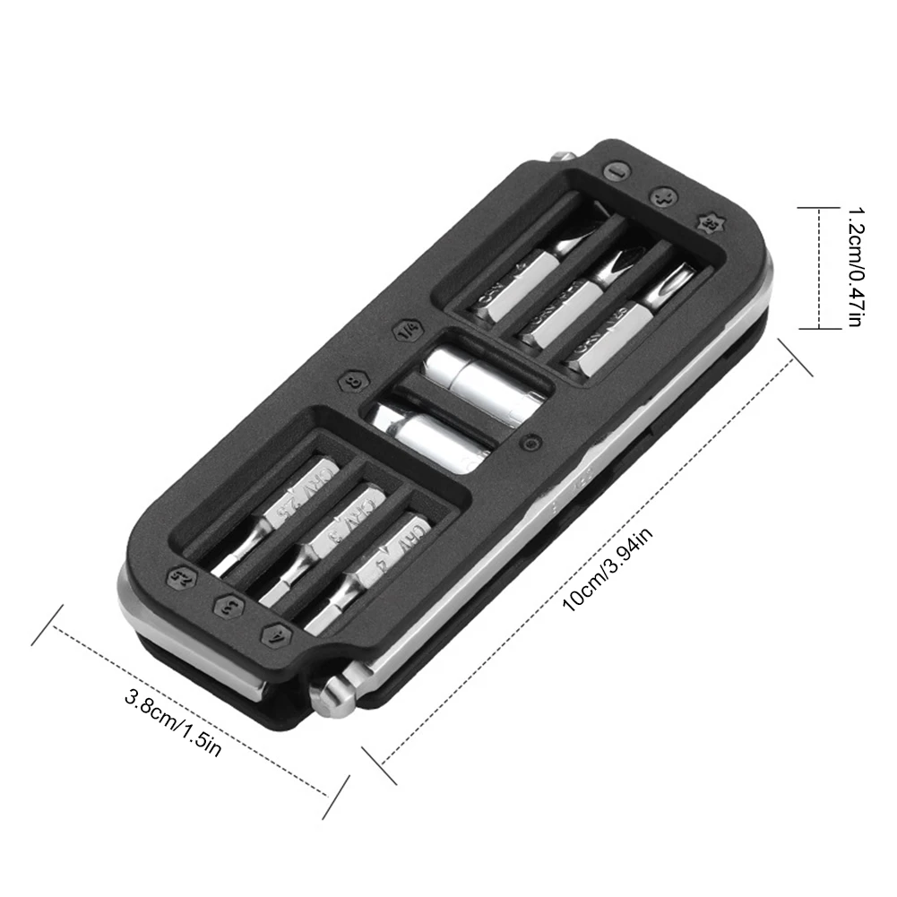 10-in-1 Bicycle Multi-Tool Steel Cycling Combination Maintenance Tools Hexagon Wrench Bit Socket Set Tool Bike Mechanic Tool Kit