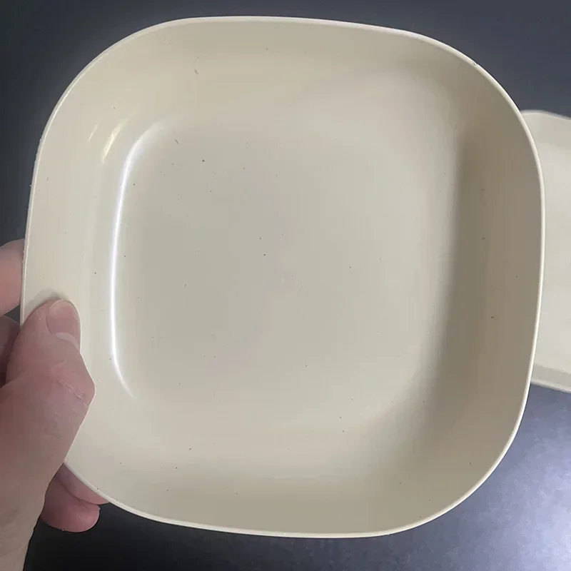 9Pieces/Set Dessert Plate Pure Natural Wheat Square Snack Straw Bowl Sauce Seasoning Dish Degradable ECO-friendly Tableware