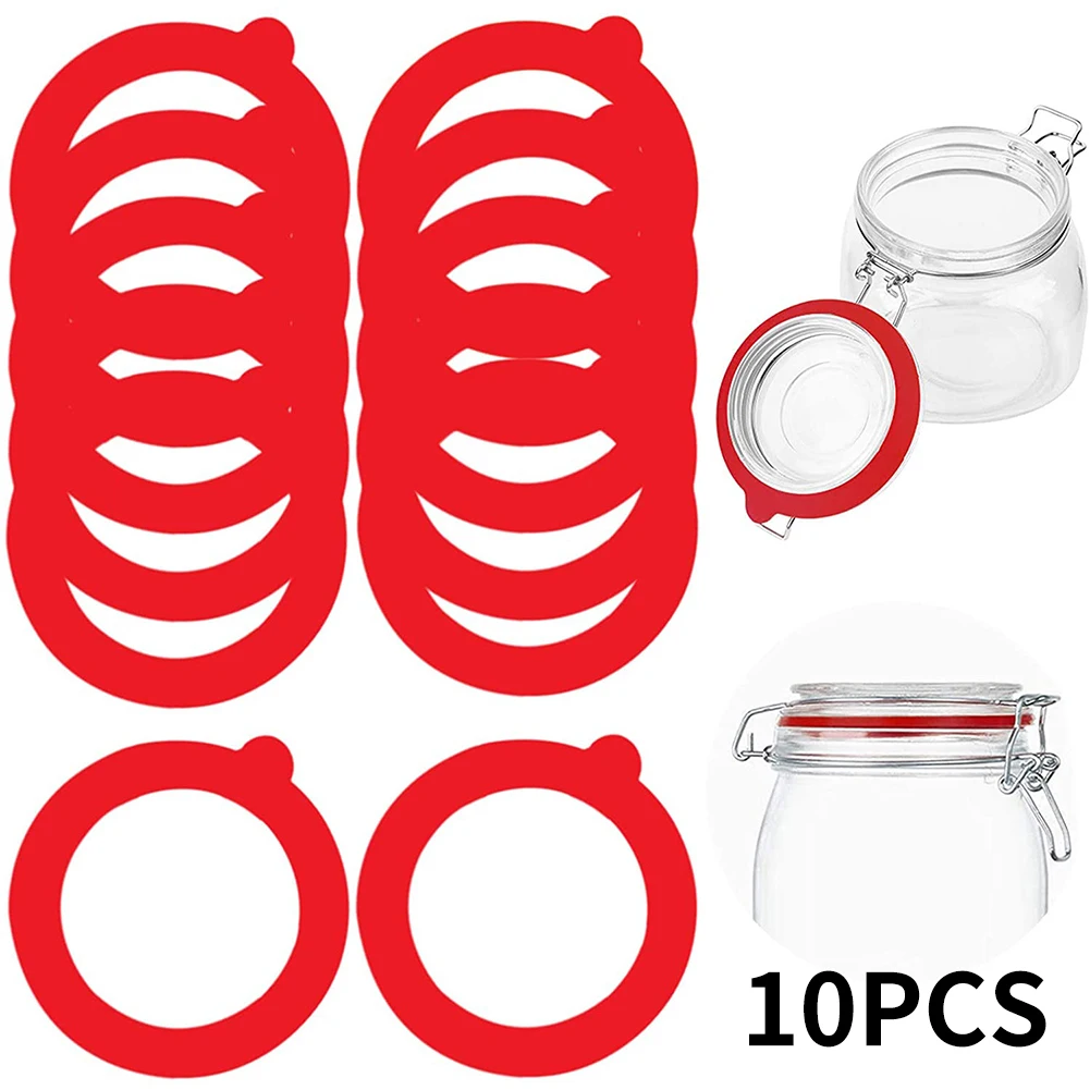 10 Pcs Silicone Replacement Gasket Airtight Rubber Seals Rings for Glass Clip Top Jars Storage Containers Home Accessories kitchen food storage jars