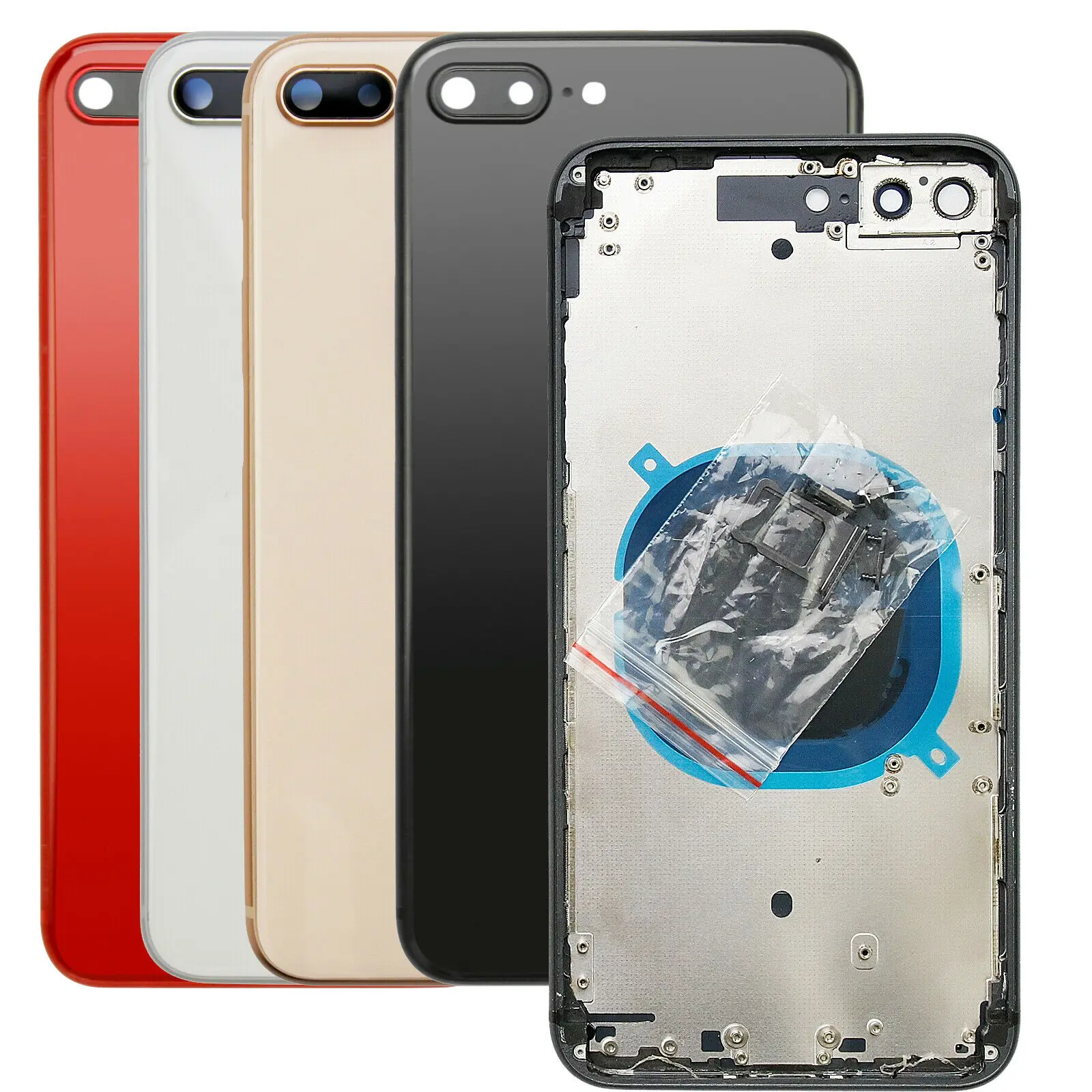 10개 고품질 8 Plus X XR XS Max SE2 후면 하우징 커버 배터리 유리 뒷문 섀시 프레임 본체