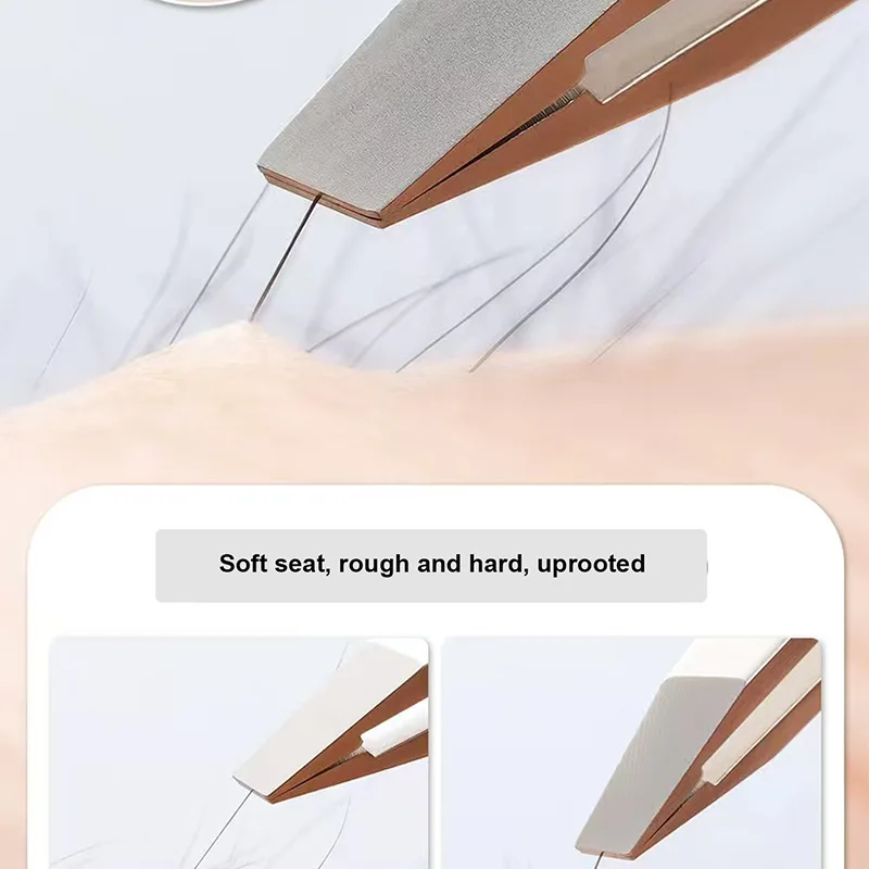 눈썹, 속눈썹, 수염 및 콧수염용 스테인리스 정밀 핀셋, 고정밀 라운드 헤드, 무결점 클램핑