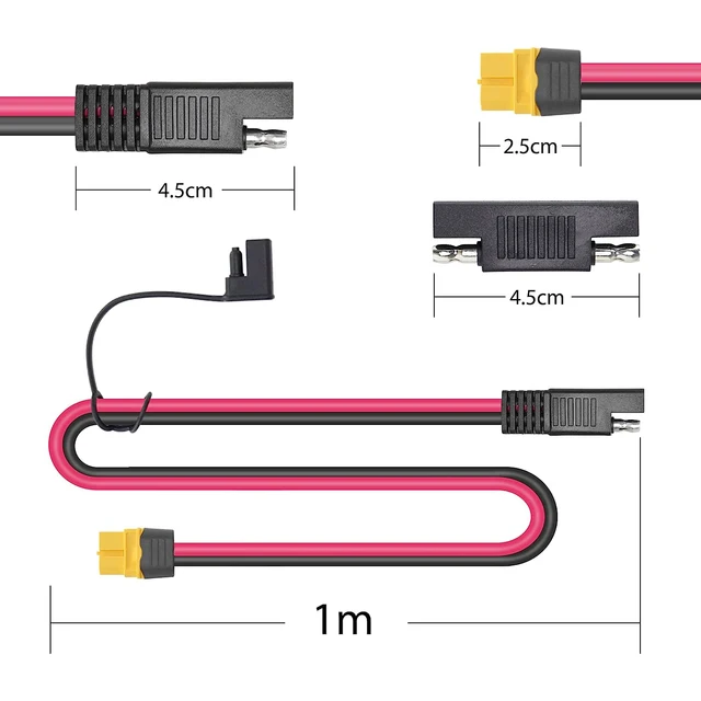 SAE Auf XT60 Verlängerungskabel 3m - 12 AWG Für Solar & Auto