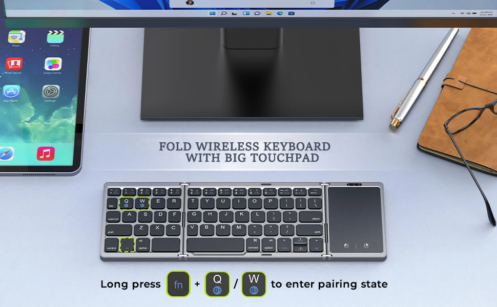 Seenda Dobrável Teclado Bluetooth Sem Fio Recarregável