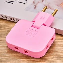 European Rotatable 3 - in - 1 Mini Wireless Outlet Adapter - Pink plug (EU)