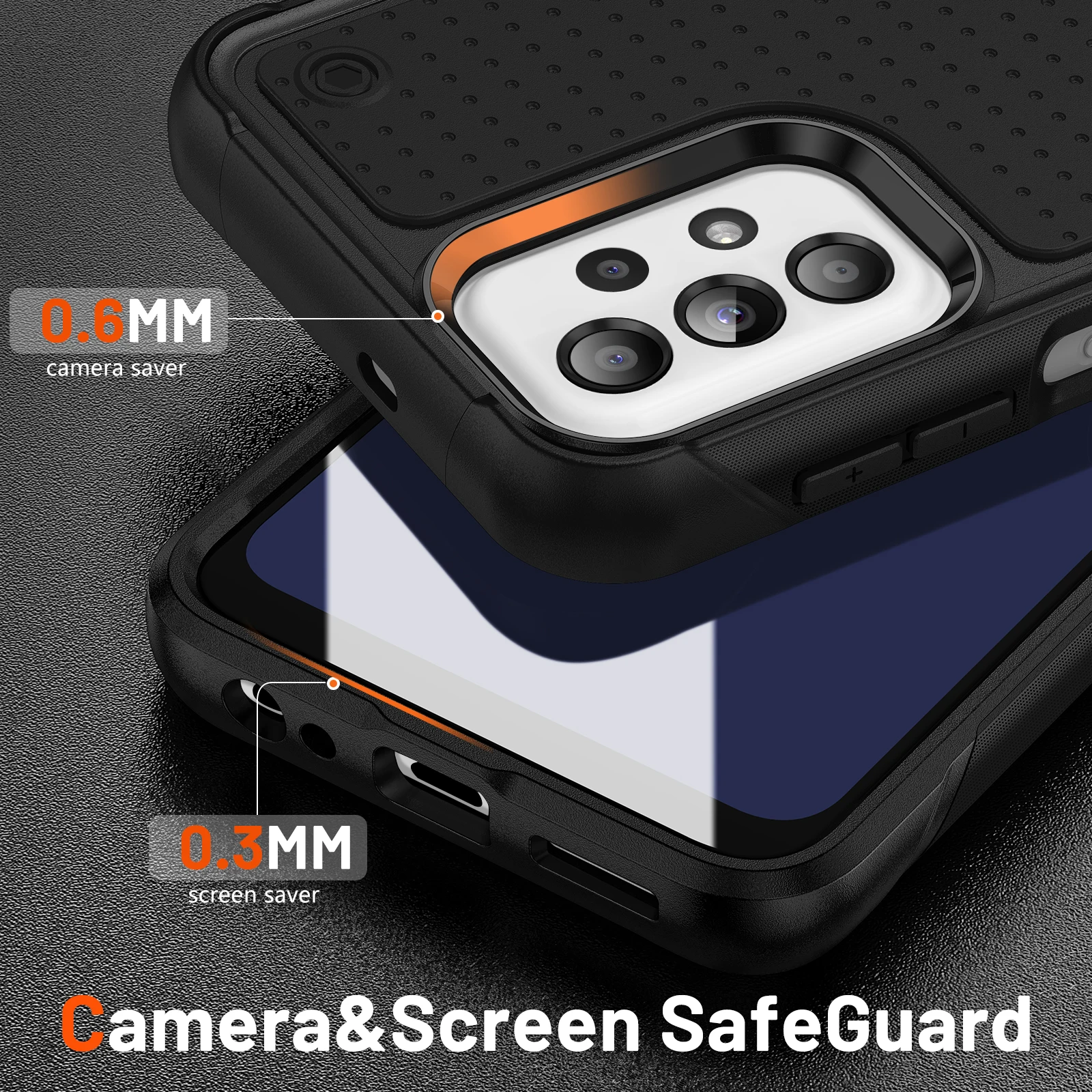 Durable Shockproof Armor Phone Case with Soft TPU Frame and Hard Plastic Back Cover