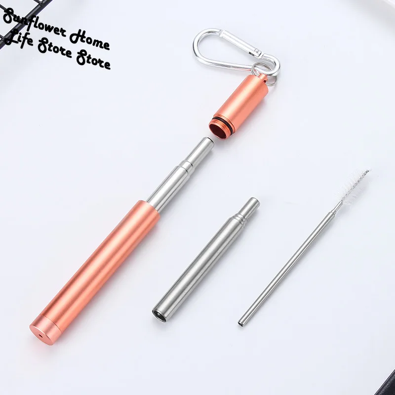 Cannucce Riutilizzabili In Acciaio Inox Telescopiche | Set 4 Pezzi Con Custodia E Spazzola | Portatili Per Bevande Calde/Fredde - Foto 7