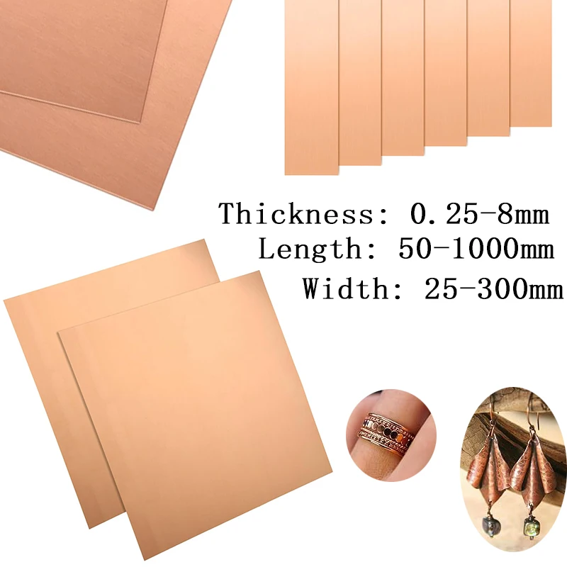 Versatile Copper Metal Sheet - Multiple Thickness & Size Options Available