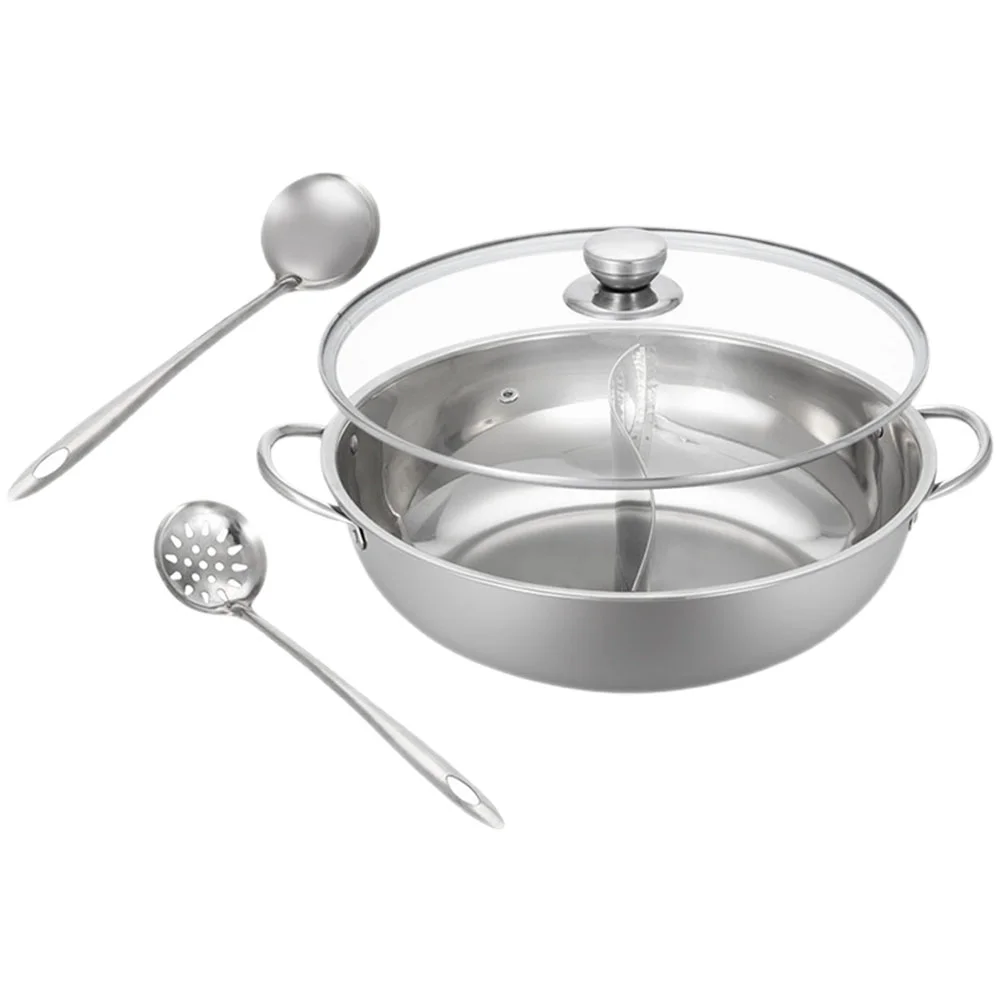 

1 Set Divided Stainless Steel Hot Pot Pot Small Pot Induction Cooker Pot Small Soup Pot Cooking Pot with Lid