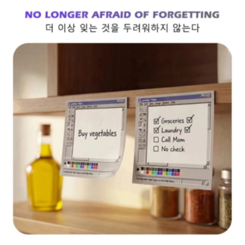 Vintage Computer Illustration Sticky Notes - 50 Sheets, Perfect for Artists & Office Use, Durable and Versatile