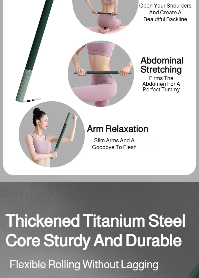 Körpermassagestab Yoga Fitness Anti-Cellulite Muskelmassagestab Körperdehnung Yoga Ergonomisches Trainings- und Entspannungswerkzeug – Detail 11