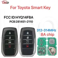 Leo FCC ID:HYQ14FBA สำหรับกุญแจรถอัจฉริยะโตโยต้าแลนด์ครุยเซอร์ ปี 2018-2019  4 ปุ่ม บอร์ด:281451-2110 P4:88 312-314MHz ชิป 8A