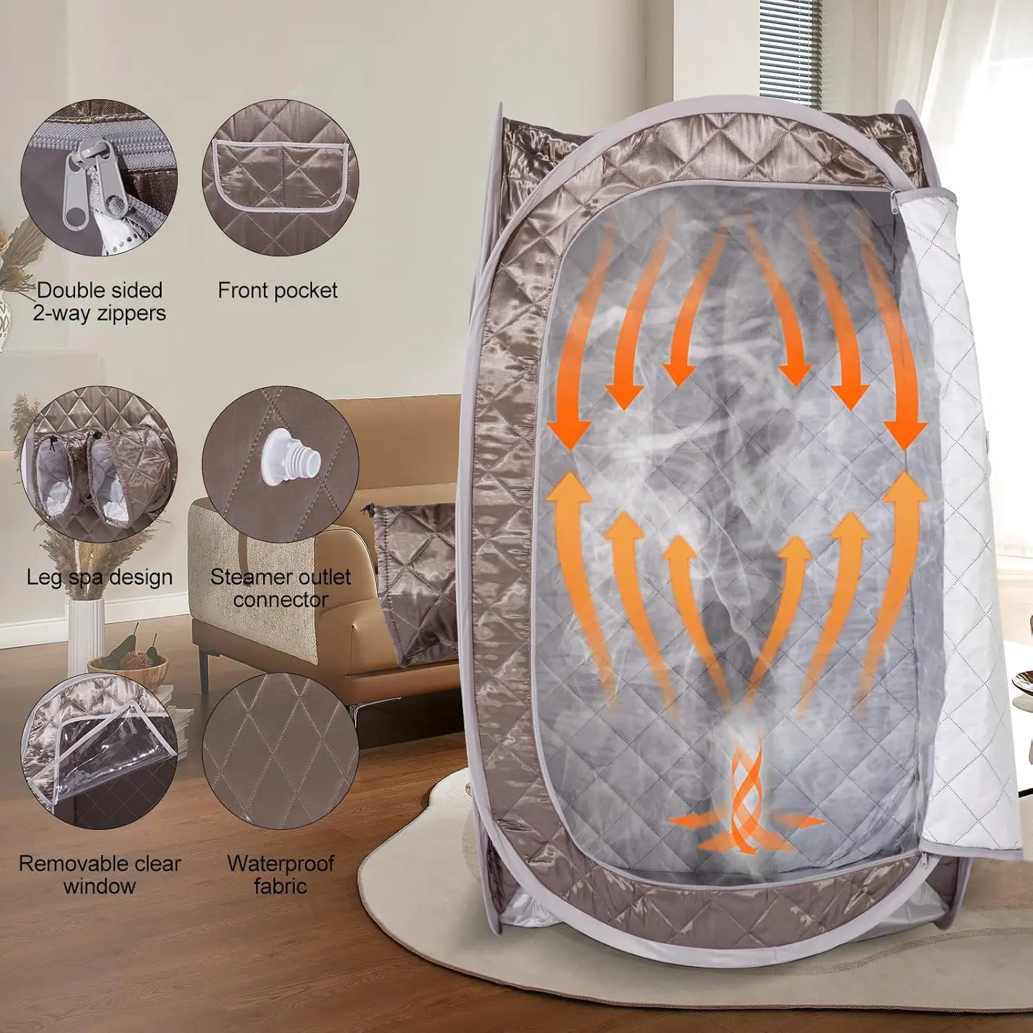 Full Body Larger Sauna Tent For Portable Bath Fold Cabin Room Not Include Steam Generator 2