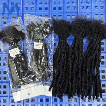 0,6 cm di larghezza 4-8 pollici 100% veri capelli umani Inter Loc Estensioni Dreadlock completamente fatte a mano per uomini Donne Bambini possono essere tinti