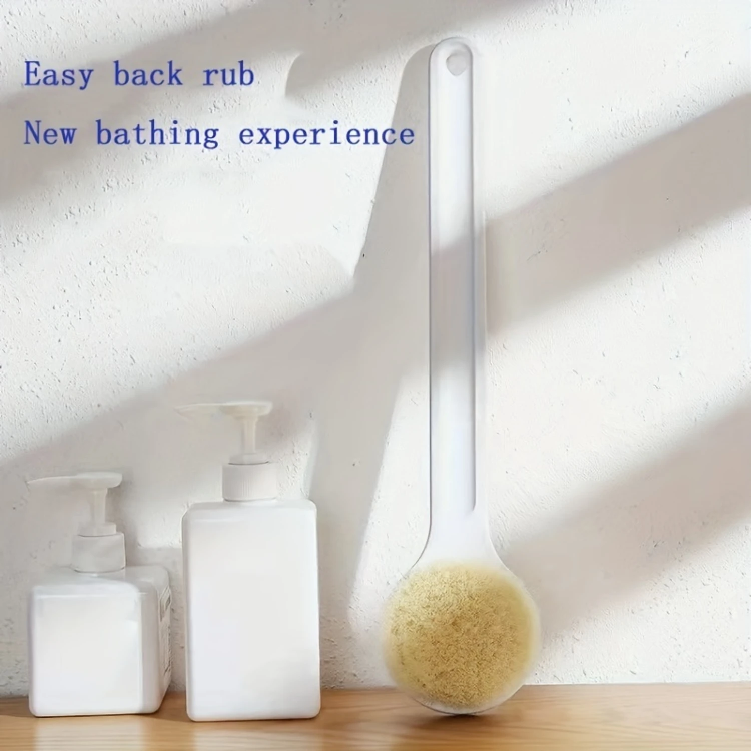 Long Handle Bath Brush Set-Exfoliating Back Scrubber for Shower, Easy Reach & Comfort Grip