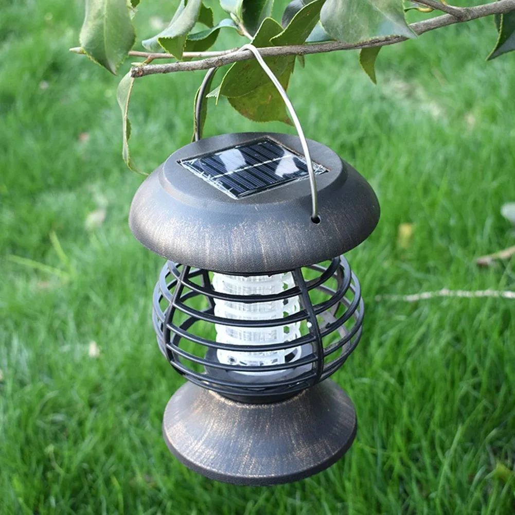 Solar Mosquito Killing Lamp Portable with Handle Outdoor LED Household Bedroom Mosquito Catching Lamp Insecticidal