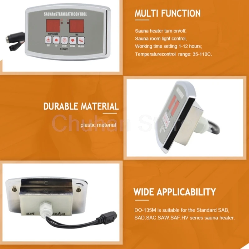 STCMOET Brand Wet Sauna Steam Generator Shower Waterproof Control Panel 6
