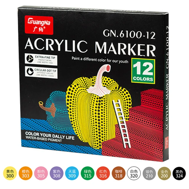 24 Colors Acrylic Paint Pens, Paint Markers for Rock Painting, Fine Point  Acrylic Pens Art Supplies for Canvas, Ceramic, Wood, Stone, Glass, DIY Craft