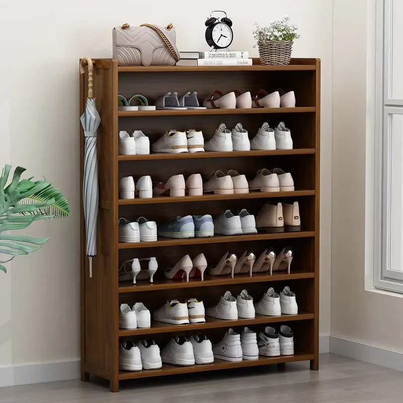 

Multi layered bamboo shoe rack at home entrance, simple dustproof shoe cabinet, multifunctional space saving storage rack