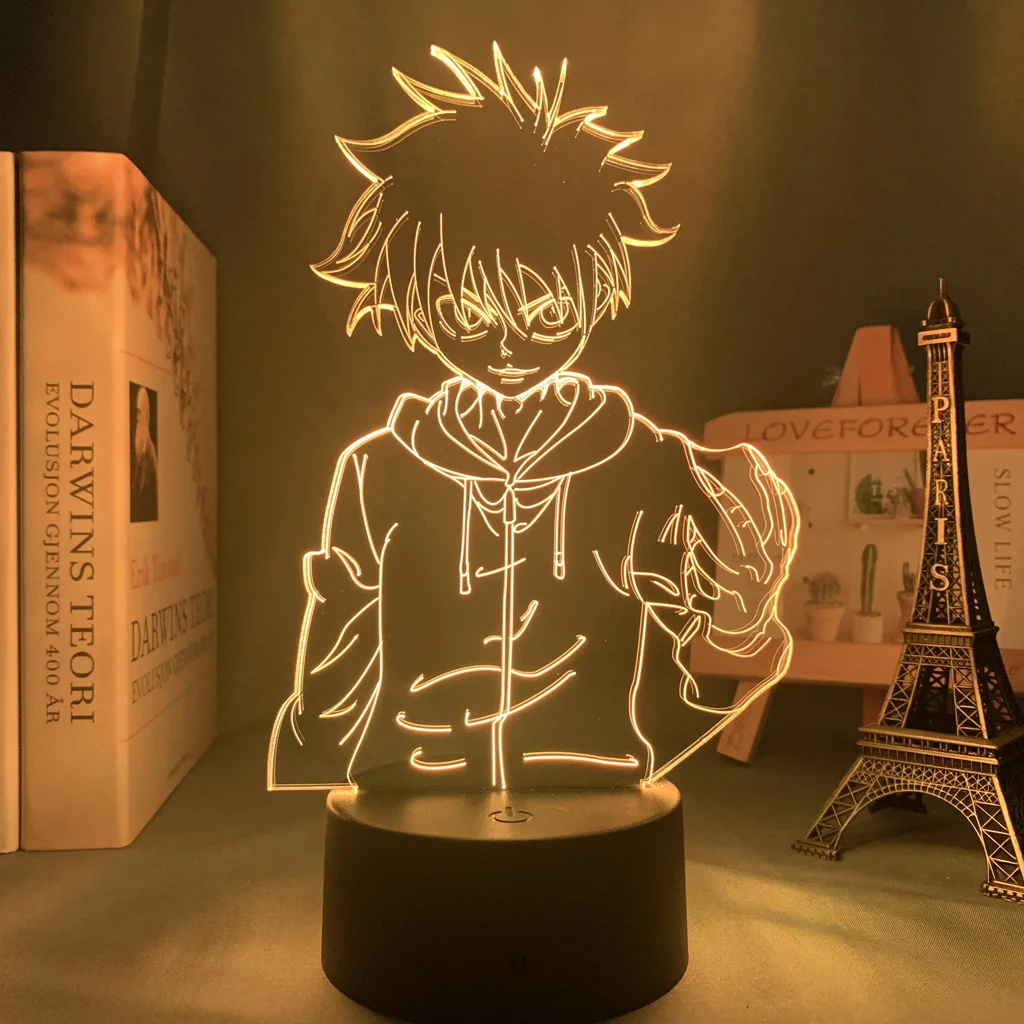 3d светодиодный светильник Hunter X Killua для спальни ночсветильник декора акриловый