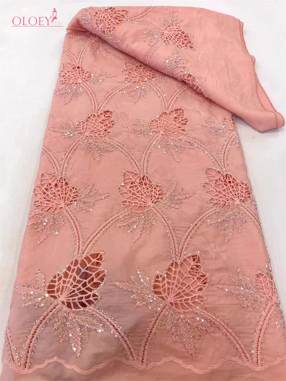 Environmentally Friendly colors Fashion French Mesh Embroidery Sequin Fabric African Nigerian Lace Fabric For Wedding Dress lace fabric