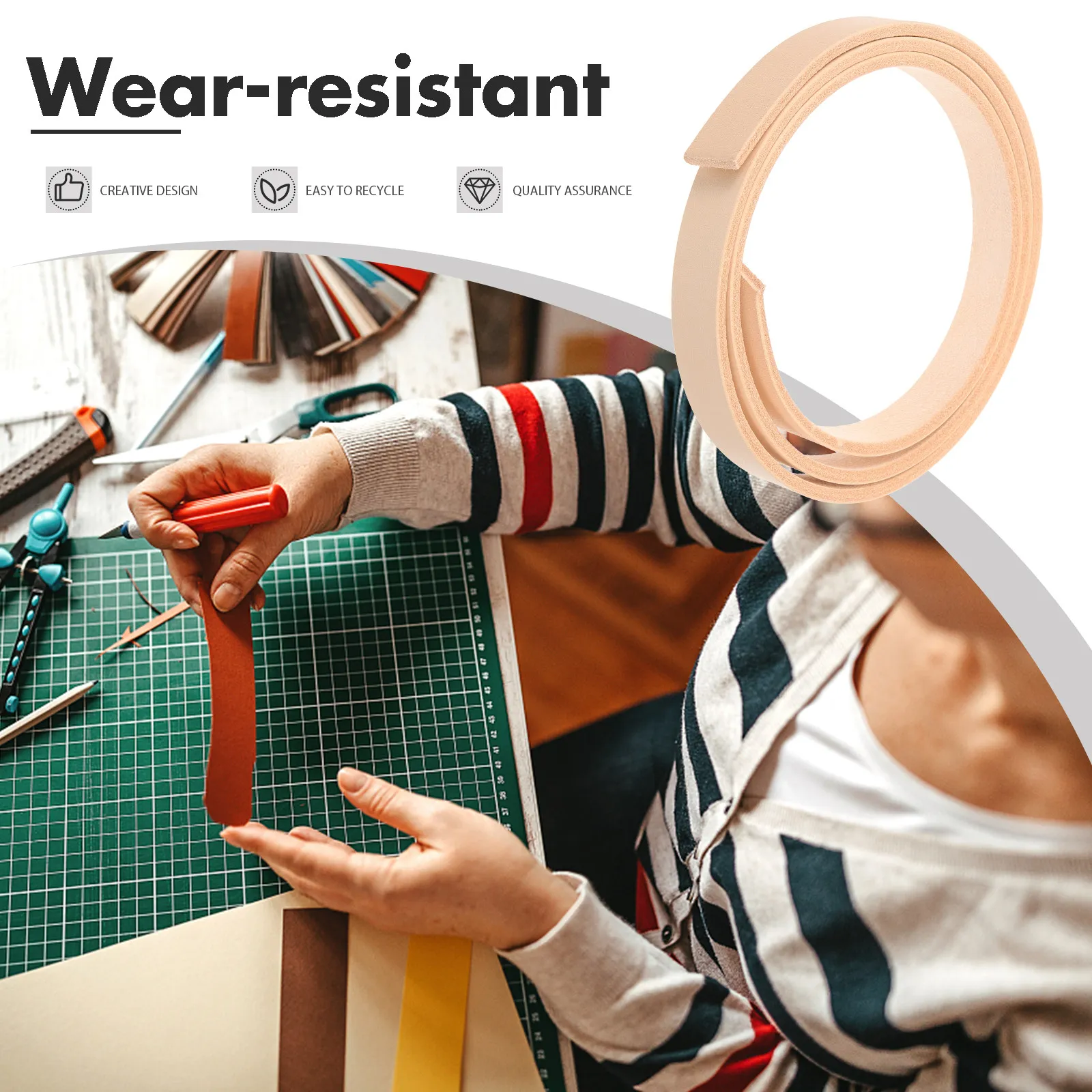 반제품 벨트 소재, 컴팩트한 폭의 블랭크 스트립, 수공예 프로젝트용, DIY 가방 장 스트랩