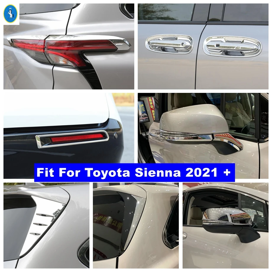 

Exterior Refit Kit Door Handle Bowl Rearview Mirror Front Rear Fog Lights Window Wiper Cover Trim For Toyota Sienna 2021 - 2023