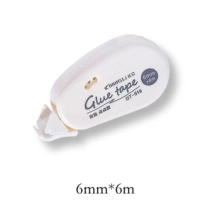 1 шт. 6 мм*6 м двостороння клейка стрічка в крапки Клейка стрічка DIY Скрапбукінг Колаж Фотоальбом Шкільне приладдя Журнал Ремесла ручної роботи