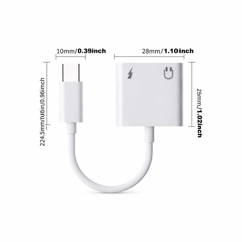 1-6개입 2 in 1 USB C to 3.5mm 오디오 어댑터 충전 스플리터, 아이폰 16 15 Pro용 타입 C Aux 헤드폰 잭 동글