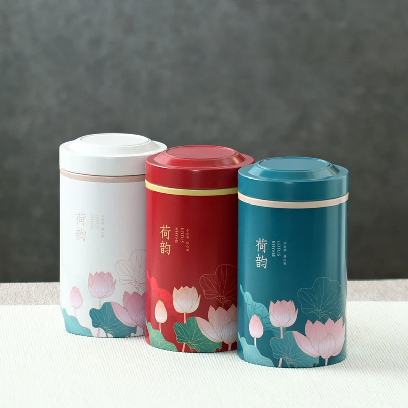 Boutique Empty Tin Tea Tins Household Storage Tea Container Kitchen Spice Sealed Tank Travel Portable Coffee Moisture-proof Jar tea tin box tea canister airtight container