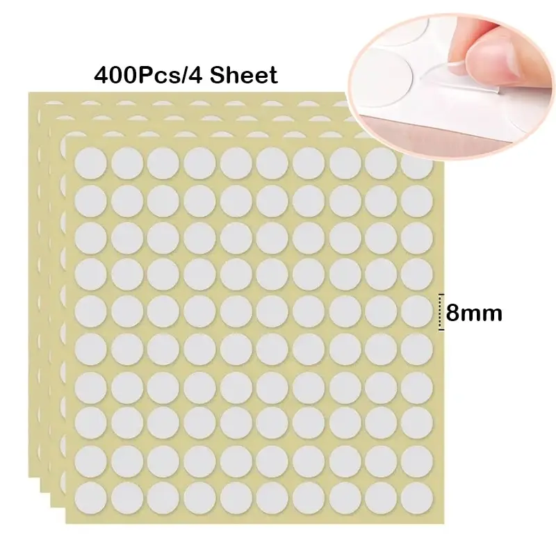 Candle Wick Stickers - Transparent Heat Resistant Double-Sided Adhesive for DIY Candle Making (400/100 Pack)