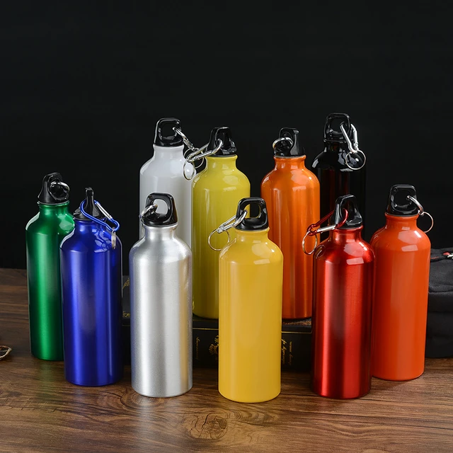 White Blank Sublimation Water Bottle with Carabiner Aluminum Leakproof  Kettle 