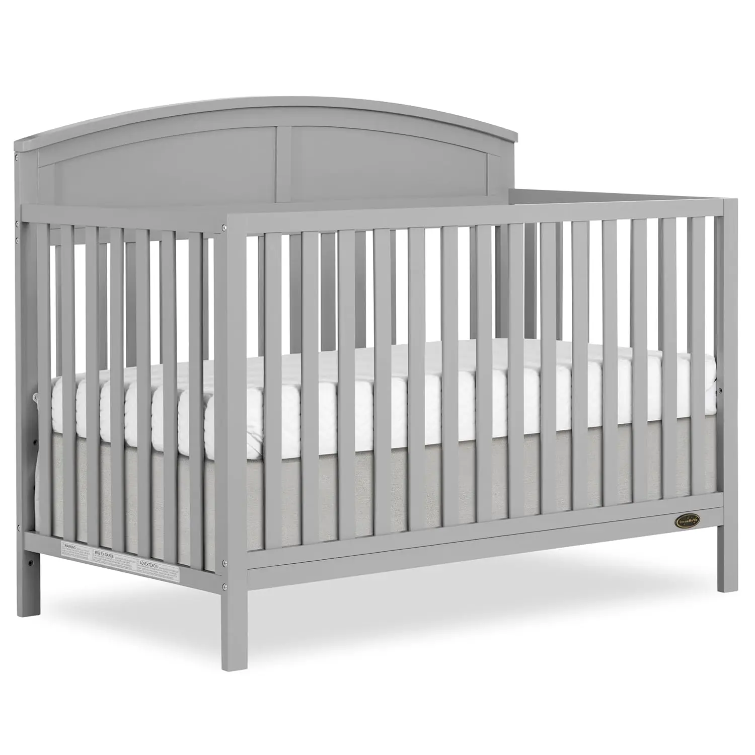 Storybrooke 5-in-1 Convertible Full-Size Baby Crib in Pebble Grey, GreenGuard Gold & JPMA, Convert to Toddler, Day