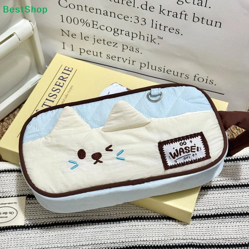 〔R〕귀여운 연필 케이스 펜 파우치 대용량 심플한 미적 가방 정리함 사무실 학교 용품 학생용 문구류