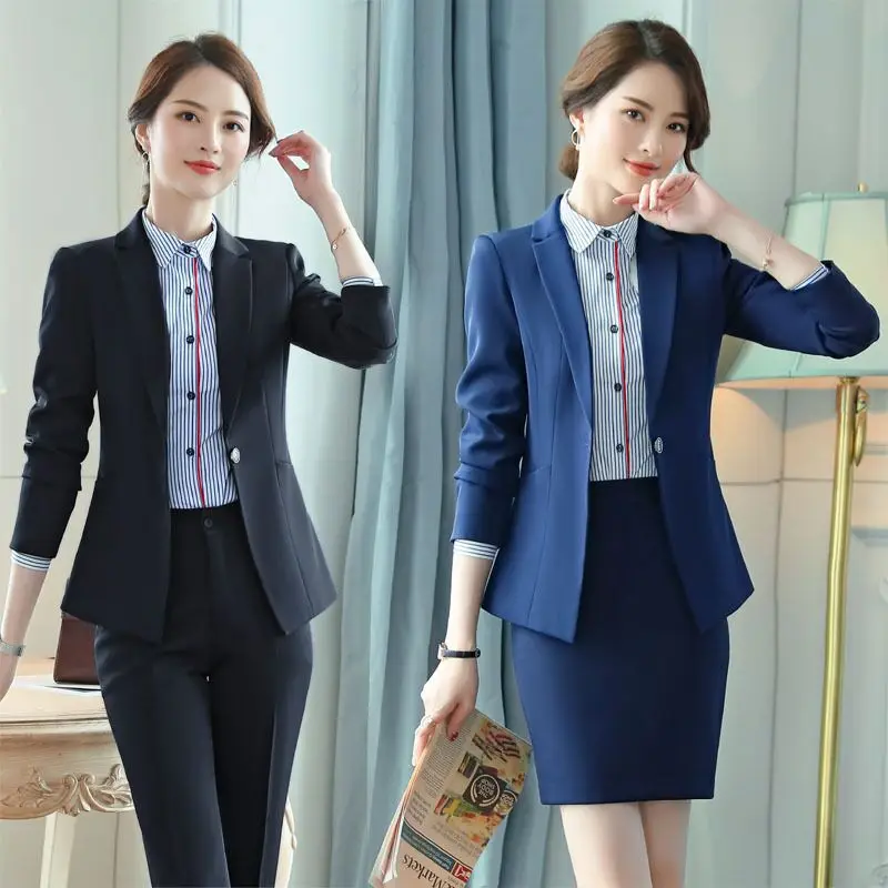 6001 Business Wear Women's Suit Autumn and Winter Suit Hotel Interview Elegant Business Suit Women's High-End Wholesale Work Clo