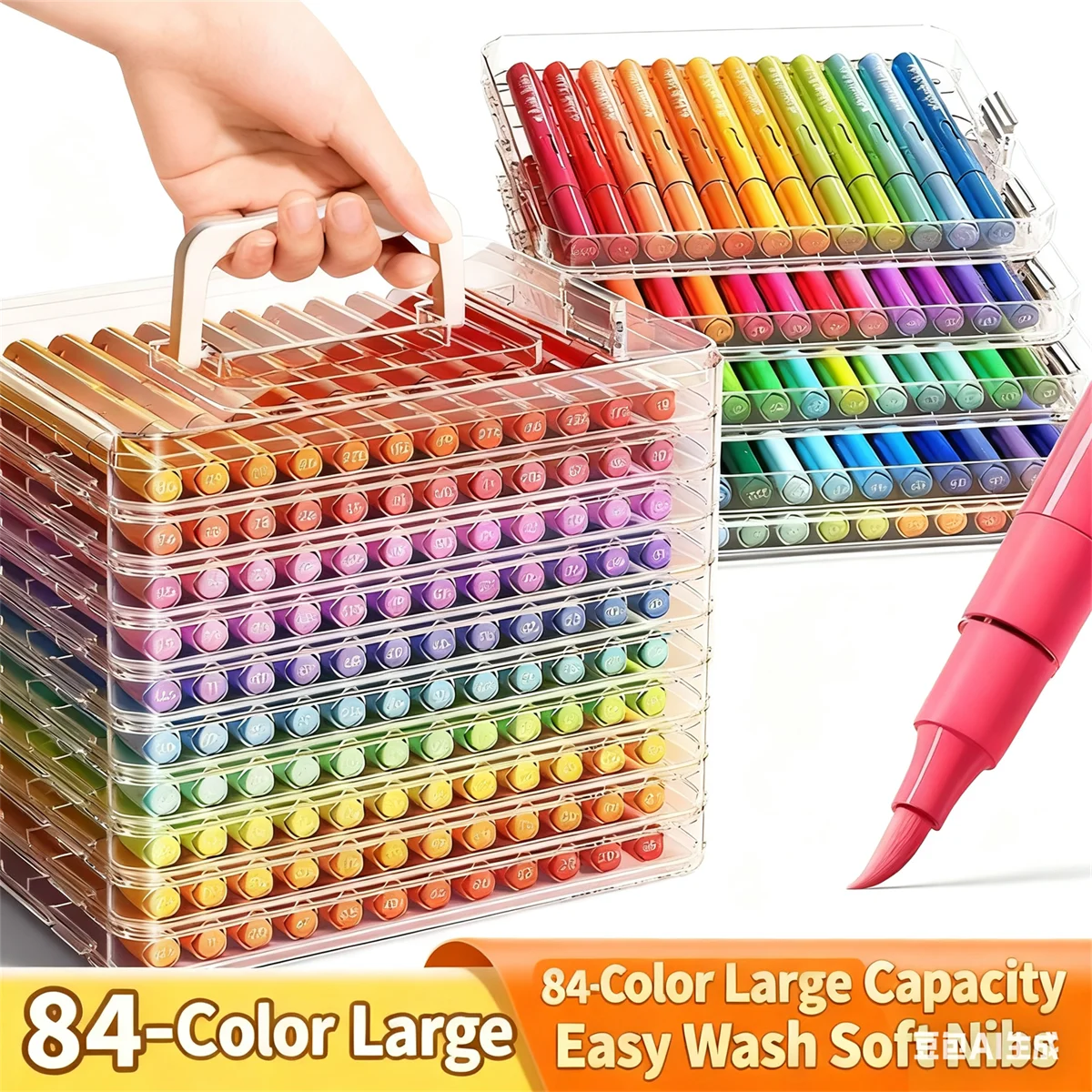 Acrylic Paint Markers Set 12/24/48/60/84Color with Portable Case Liquid Ink Art for Art and DIY Craft